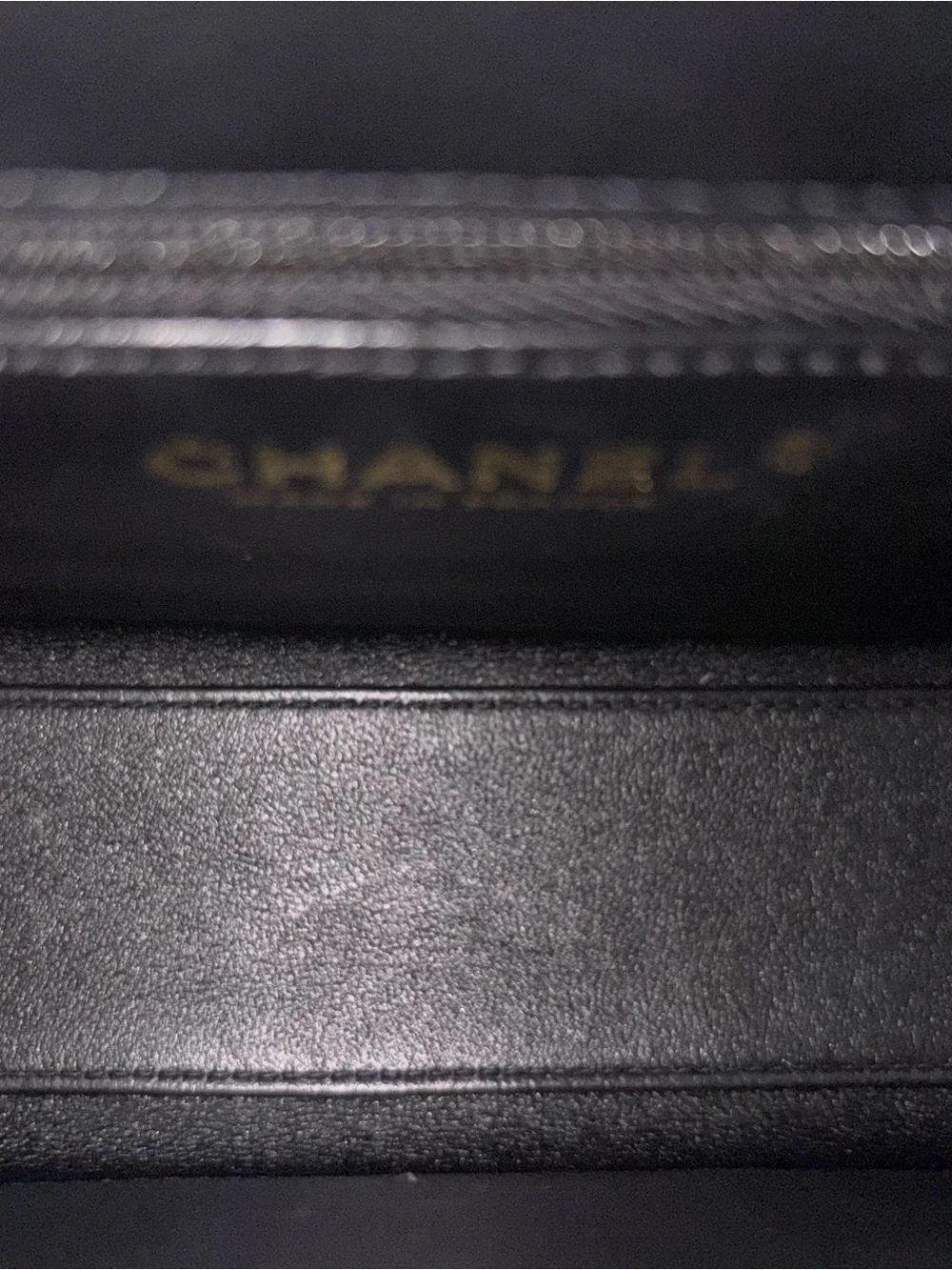 CHANEL Black Quilted Mini Top-Handle Bag with Gold CC
